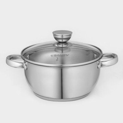 Кастрюля Катунь «Антея», 3 л, d=20 см, капсульное дно, индукция, нержавеющая сталь