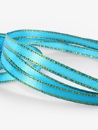 Лента атласная, с золотым люрексом, 6 мм, 23±1 м, голубая №020 - Фото 4