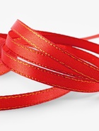 Лента атласная, с золотым люрексом, 6 мм, 23±1 м, красная №026 - Фото 4