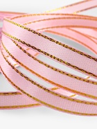 Лента атласная, с золотым люрексом, 6 мм, 23±1 м, розовая №04 - Фото 4