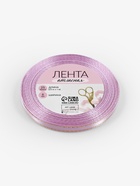 Лента атласная, с золотым люрексом, 6 мм, 23±1 м, сиреневая №044 - Фото 6