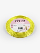 Лента атласная, с золотым люрексом, 6 мм, 23±1 м, жёлтая №015 1902790 - фото 319812794