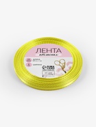 Лента атласная, с золотым люрексом, 6 мм, 23±1 м, жёлтая №015 - Фото 6