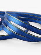 Лента атласная, с золотым люрексом, 6 мм, 23±1 м, синяя №038 - Фото 4