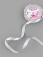 Лента атласная, с золотым люрексом, 15 мм, 23±1 м, белая №001 - Фото 2