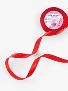 Лента атласная, с золотым люрексом, 15 мм, 23±1 м, красная №026 - Фото 2