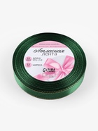 Лента атласная, с золотым люрексом, 15 мм, 23±1 м, зелёная №049 - Фото 5