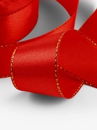 Лента атласная, с золотым люрексом, 25 мм, 23±1 м, красная №026 - Фото 3