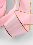 Лента атласная, с золотым люрексом, 25 мм, 23±1 м, розовая №04 - Фото 3