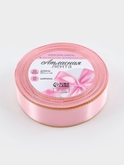 Лента атласная, с золотым люрексом, 25 мм, 23±1 м, розовая №04 - Фото 5