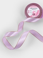 Лента атласная, с золотым люрексом, 25 мм, 23±1 м, сиреневая №044 - Фото 2