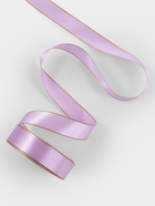 Лента атласная, с золотым люрексом, 25 мм, 23±1 м, сиреневая №044 - Фото 3
