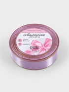 Лента атласная, с золотым люрексом, 25 мм, 23±1 м, сиреневая №044 - Фото 4