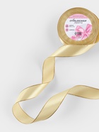 Лента атласная, с золотым люрексом, 25 мм, 23±1 м, золотисто-бежевая №087 - Фото 2