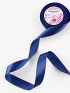 Лента атласная, с золотым люрексом, 25 мм, 23±1 м, синяя №038 - Фото 2