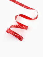 Лента атласная «Горошек», 15 мм, 23±1 м, красная №026 - Фото 3