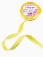 Лента атласная «Горошек», 15 мм, 23±1 м, жёлтая №132 - Фото 2