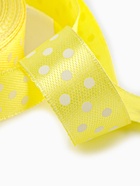 Лента атласная «Горошек», 15 мм, 23±1 м, жёлтая №132 - Фото 4