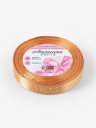 Лента атласная «Звёзды», 15 мм, 23±1 м, светло-оранжевая №097 - Фото 5