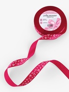 Лента атласная «Сердца», 15 мм, 23±1 м, малиновая №072 - Фото 4