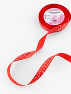 Лента атласная «Сердца», 15 мм, 23±1 м, красная №026 - Фото 2