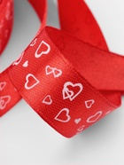 Лента атласная «Сердца», 15 мм, 23±1 м, красная №026 - Фото 3