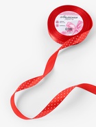 Лента атласная «Сердечки», 15 мм, 23±1 м, красная №026 - Фото 2