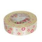 Лента атласная «Ромашки», 25 мм × 23 ± 1 м, цвет бежевый №008 - Фото 2