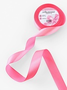 Лента атласная «Горошек», 25 мм, 23±1 м, розовая №005 - Фото 2