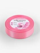 Лента атласная «Горошек», 25 мм, 23±1 м, розовая №005 - Фото 5