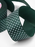 Лента атласная «Горошек», 25 мм, 23±1 м, зелёная №128 - Фото 3