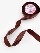 Лента атласная «Горошек», 25 мм, 23±1 м, коричневая №032 - Фото 2