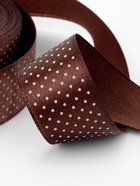 Лента атласная «Горошек», 25 мм, 23±1 м, коричневая №032 - Фото 4