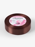 Лента атласная «Горошек», 25 мм, 23±1 м, коричневая №032 - Фото 5