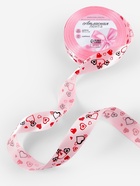 Лента атласная «Сердца», 25 мм, 23±1 м, светло-розовый №004 - Фото 1