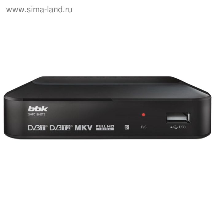 Цифровая ТВ приставка BBK SMP018HDT2 DVB-T2 темно-серый - Фото 1