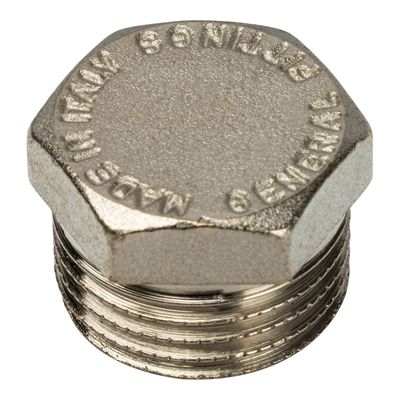 Заглушка STOUT SFT-0025-000012, 1/2", наружная резьба, никелированная латунь