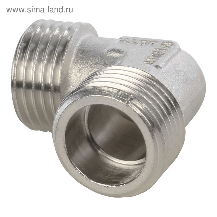 Угольник STOUT SFT-0010-000012, 1/2", наружная/наружная резьба, никелированная латунь - Фото 1