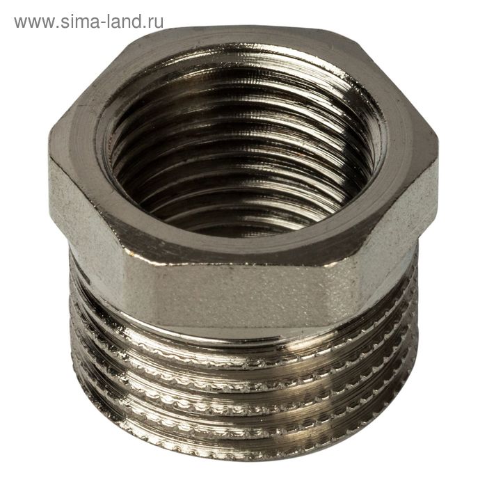 Футорка STOUT SFT-0029-001238, 1/2" x 3/8", никелированная латунь - Фото 1