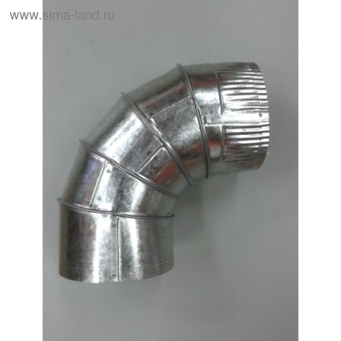 Отвод (колено, поворот 90°) для дымохода и вентиляции, 0,5 , d=110 (мм), оцинкованная сталь   245208 - Фото 1