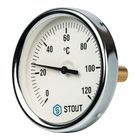 Термометр STOUT SIM-0001-805015, биметаллический, погружная гильза 50 мм 1/2", корпус 80 мм - Фото 1