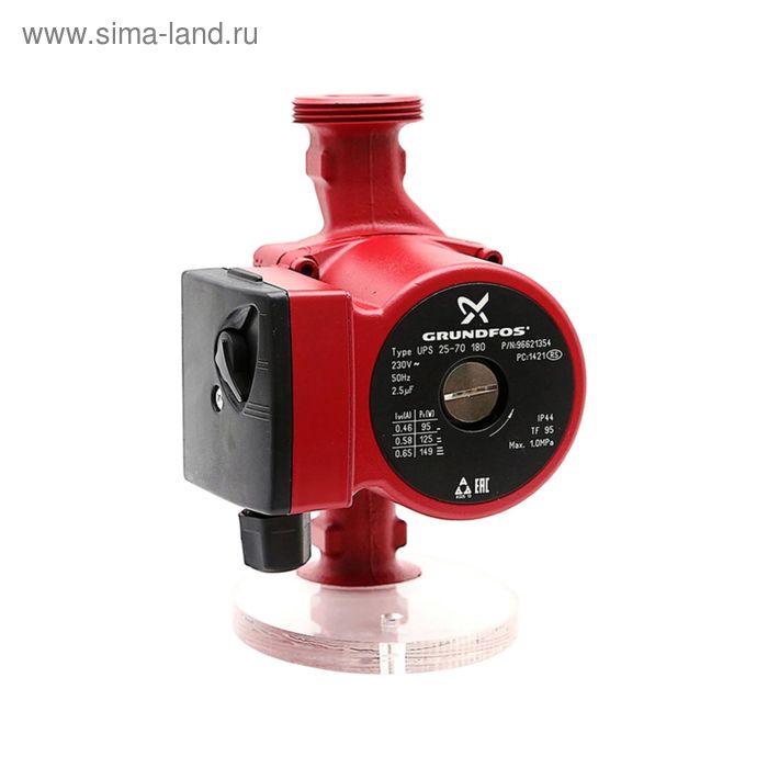 Насос циркуляционный Grundfos UPS 25-70, 3 скорости, 95/125/149 Вт, 4,3 куб.м/час, напор 7 м - Фото 1