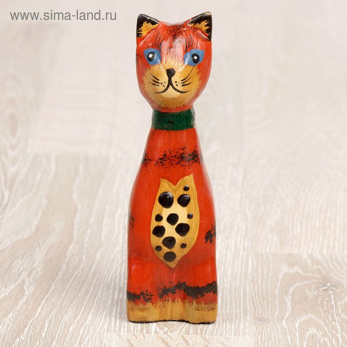 Деревянная фигурка "Кот рыжий" 15 см - Фото 1