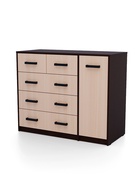 Комод для хранения «Клик Мебель», с 5 выдвижными ящиками, с дверью, 1100×480×900 мм, цвет венге тёмный/венге светлый - Фото 3