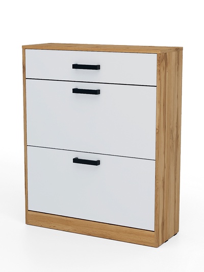 Обувница в прихожую «Клик Мебель», 1 ящик, 782×280×960 мм, цвет дуб вотан/белый