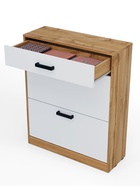 Обувница в прихожую «Клик Мебель», 1 ящик, 782×280×960 мм, цвет дуб вотан/белый - Фото 3