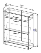 Обувница в прихожую «Клик Мебель», 1 ящик, 782×280×960 мм, цвет дуб вотан/белый - Фото 4