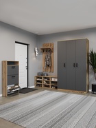 Шкаф трёхстворчатый распашной «Клик Мебель», 1210×500×2100 мм, цвет дуб вотан/тёмно - серый - Фото 1