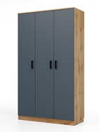 Шкаф трёхстворчатый распашной «Клик Мебель», 1210×500×2100 мм, цвет дуб вотан/тёмно - серый - Фото 2