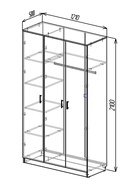 Шкаф трёхстворчатый распашной «Клик Мебель», 1210×500×2100 мм, цвет дуб вотан/тёмно - серый - Фото 4